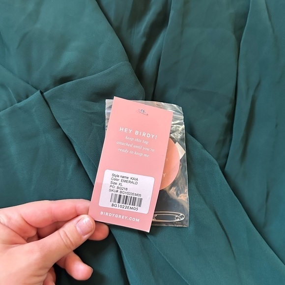 BIRDY GREY Kaia Chiffon Dress In Emerald - Picture 7 of 7